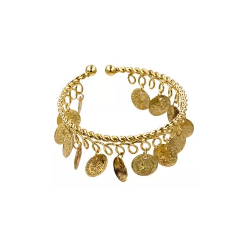 Pulsera Brazalete de Monedas Arabe Dorado