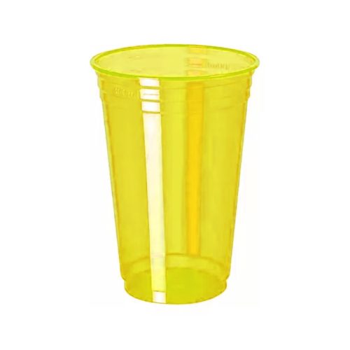 Vaso Plastico Neon 300ml Color Amarillo x25u