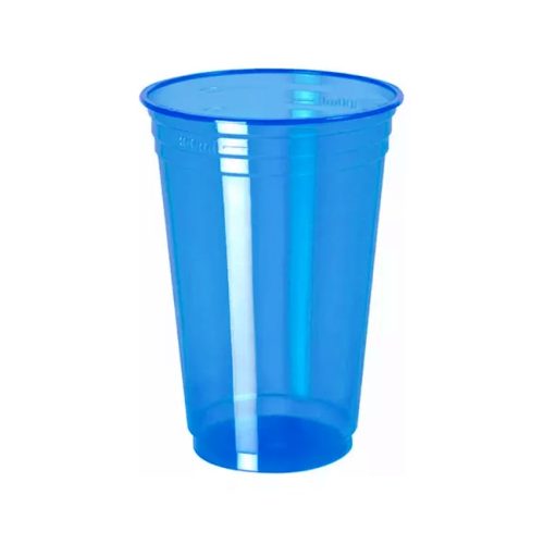 Vaso Plastico Neon 300ml Color Azul x25u