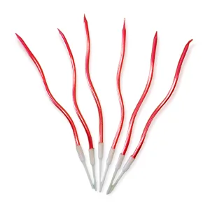 Vela Metalizada con Ondas x6u Color Rojo 15cm