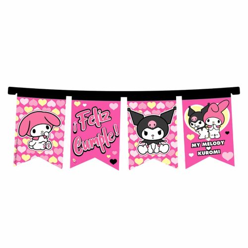 Banderin KUROMI Y MELODY 3mts - Licencia Oficial