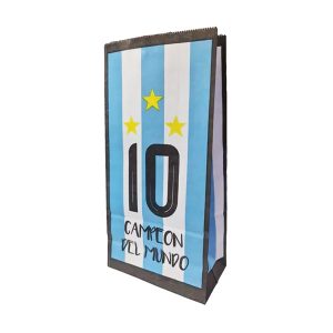 Bolsa Papel Campeón del Mundo Tres Estrellas 12 x 7 Cm X 24cm x10 Unidades