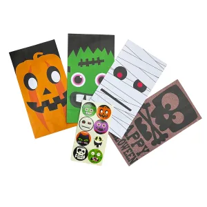 Bolsitas BOO Papel Halloween x8 Unidades con Stickers