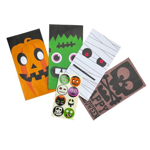 Bolsitas BOO Papel Halloween x8 Unidades con Stickers
