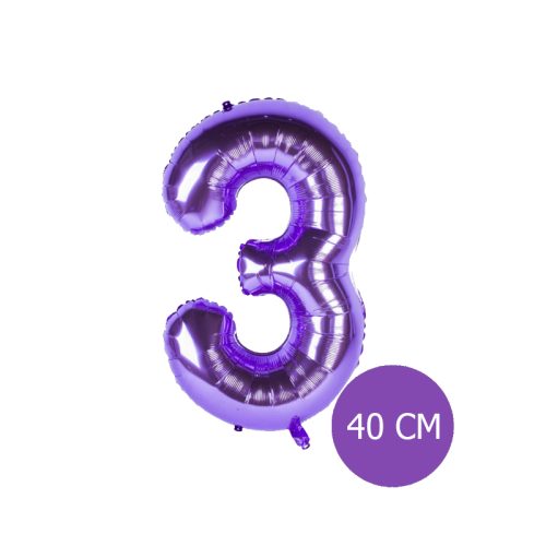 Globo Numero Inflable 3 Violeta 40cm