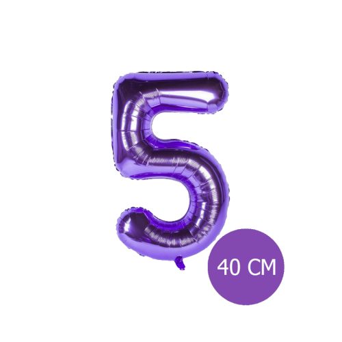 Globo Numero Inflable 5 Violeta 40cm