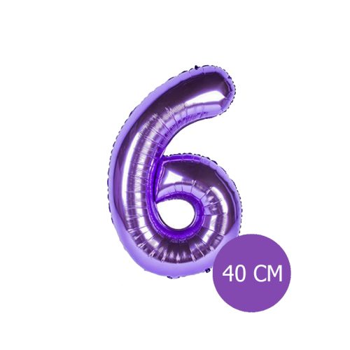 Globo Numero Inflable 6 Violeta 40cm