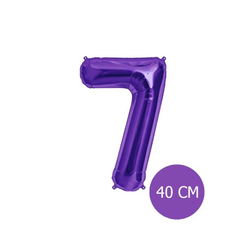 Globo Numero Inflable 7 Violeta 40cm