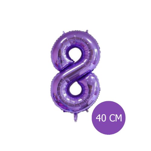 Globo Numero Inflable 8 Violeta 40cm