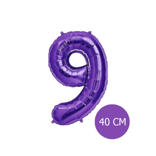 Globo Numero Inflable 9 Violeta 40cm