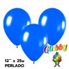 Globo Globby Liso Metalizado Perlado 12 Pulgadas Azul x25u