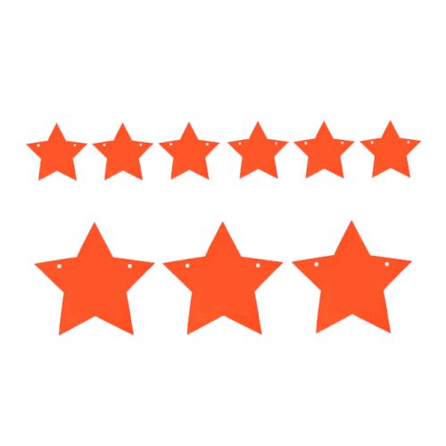 Guirnalda ESTRELLAS FLUO - Color NARANJA X3 Metros