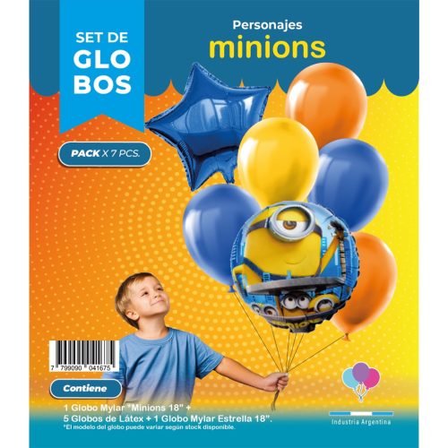 Set Globos LOS MINIONS 7 Pcs