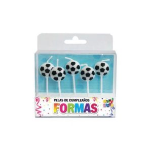 Velas Formas Set Pelotas de Futbol x5 Unidades