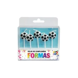 Velas Formas Set Pelotas de Futbol x5 Unidades