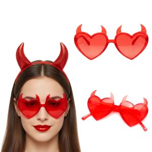 Anteojos Corazon Diablita Rojo x1 Unidad