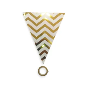 Banderín Triangular Zigzag Dorado 2 mts
