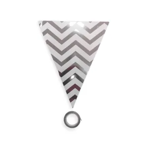 Banderín Triangular Zigzag Plateado 2 mts