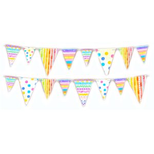 Banderin Escala de Triangulos Pincelados Pastel 2,5mts