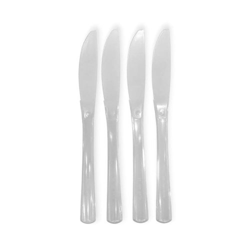 CUCHILLO DESCARTABLE REFORZADO BLANCO 19cm X10 Unidades