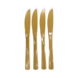 CUCHILLO DESCARTABLE REFORZADO DORADO 19cm X10 Unidades