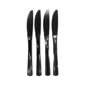 CUCHILLO DESCARTABLE REFORZADO NEGRO 19cm X10 Unidades