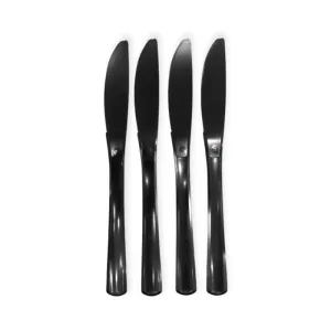 CUCHILLO DESCARTABLE REFORZADO NEGRO 19cm X10 Unidades