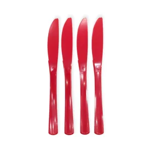 CUCHILLO DESCARTABLE REFORZADO ROJO 19cm X10 Unidades