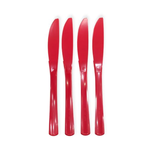CUCHILLO DESCARTABLE REFORZADO ROJO 19cm X10 Unidades