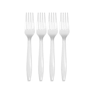 TENEDOR DESCARTABLE REFORZADO BLANCO 19cm X10 Unidades
