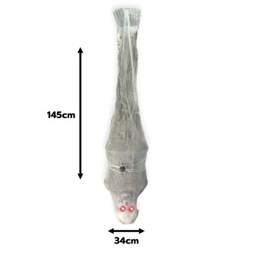 Esqueleto Atrapado en la Telaraña para Colgar con LED 145cm