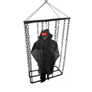 Fantasma en Jaula para Colgar con Luz Sonido y Vibración