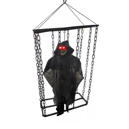 Fantasma en Jaula para Colgar con Luz Sonido y Vibración