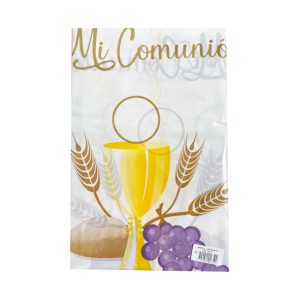Mantel Mi Comunion Caliz Espigas y Uvas 1,80 mts x 1,20 mts
