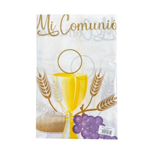 Mantel Mi Comunion Caliz Espigas y Uvas 1,80 mts x 1,20 mts