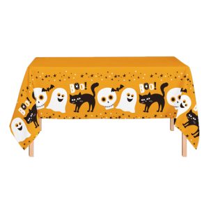 Mantel Plastico Halloween Boo Gato Calavera Fantasma