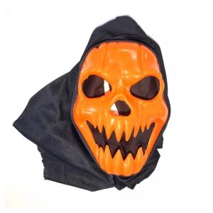 Mascara Rigida Calavera Demonio Naranja con Túnica
