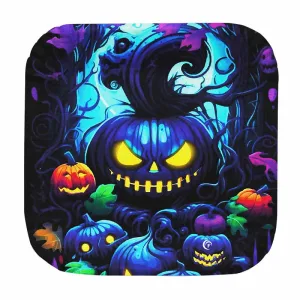 Plato Polipapel Halloween Cuadrado Chico Fondo Negro x8 Unidades