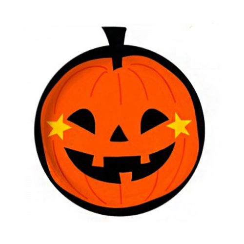 Plato Polipapel Halloween Calabaza x6u