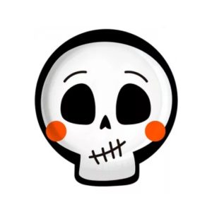 Plato Polipapel Halloween Calavera x6u