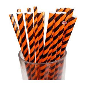 Sorbete Polipapel Rayado Negro y Naranja x24 Unidades