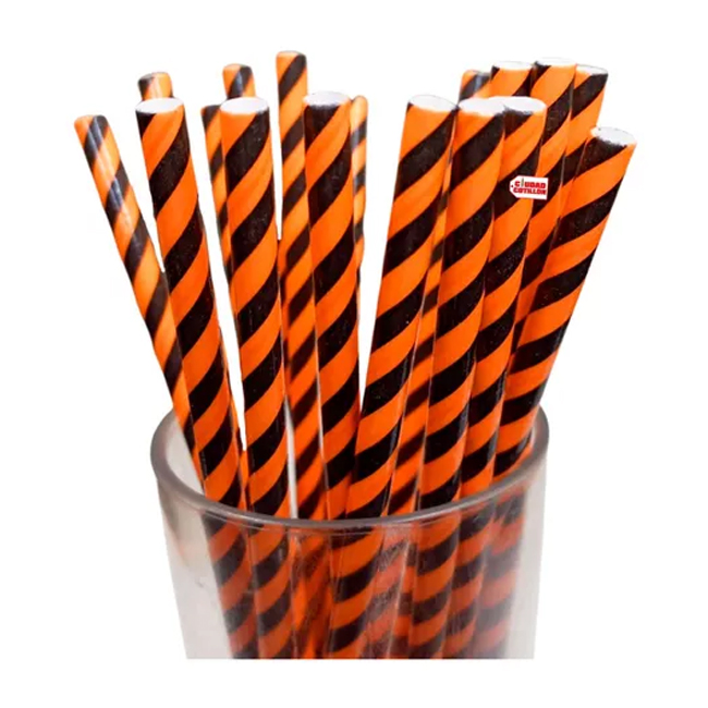 Sorbete Polipapel Rayado Negro y Naranja x24 Unidades