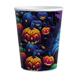 Vaso Polipapel Halloween Cabalazas Fondo Negro 240 cc x8 Unidades