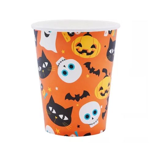 Vaso Polipapel Halloween Boo Gato Fantasma Calavera 266cc x6u