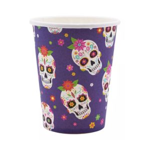 Vaso Polipapel Halloween Calavera Mexicana 266cc x6u