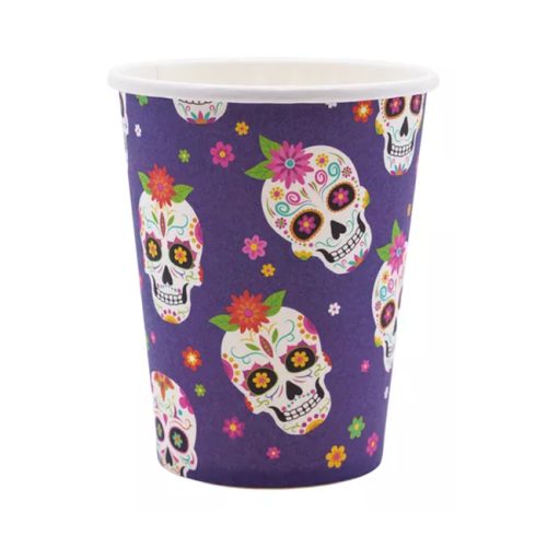 Vaso Polipapel Halloween Calavera Mexicana 266cc x6u