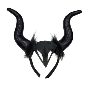 Vincha Cuernos Malefica Grande 35cm Color Negro