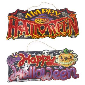 Cartel Puerta Halloween con Brillo Modelos Surtidos