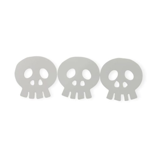 Formitas de Halloween Calavera Blanca Goma Eva x24 Unidades