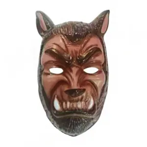Mascara Careta Plástica Hombre Lobo x1 Unidad